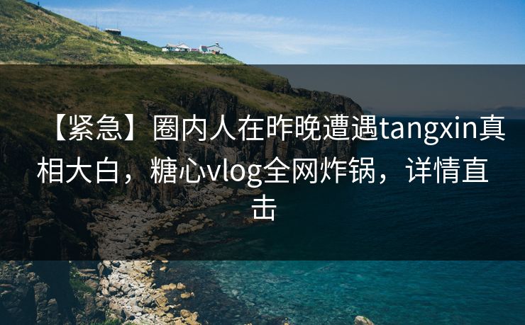 【紧急】圈内人在昨晚遭遇tangxin真相大白，糖心vlog全网炸锅，详情直击