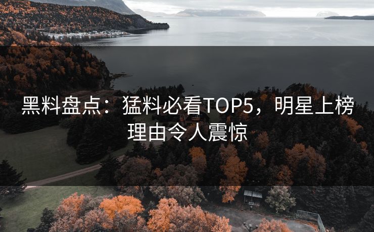 黑料盘点：猛料必看TOP5，明星上榜理由令人震惊