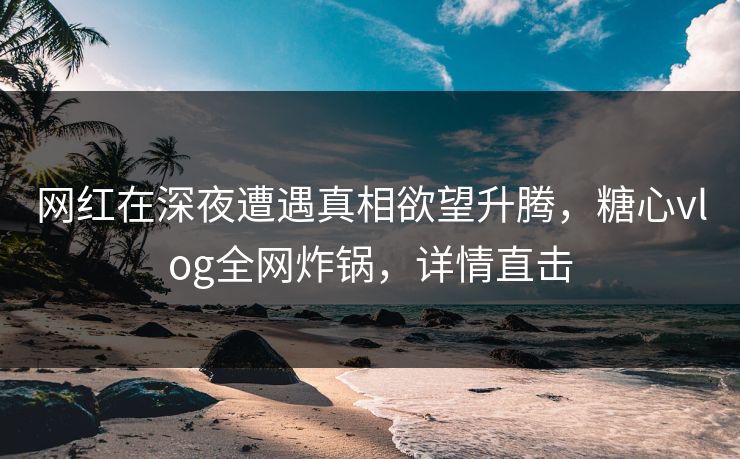 网红在深夜遭遇真相欲望升腾,糖心vlog全网炸锅,详情直击 网红在深夜遭遇真相欲望升腾,糖心vlog全网炸锅,详情直击
