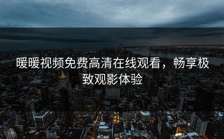 暖暖视频免费高清在线观看，畅享极致观影体验